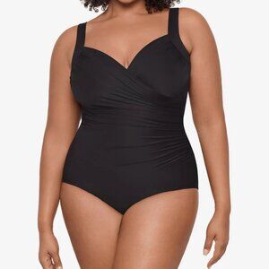 Miraclesuit Sanibel One Piece Swimsuit Women's Plus 24W Black NWT